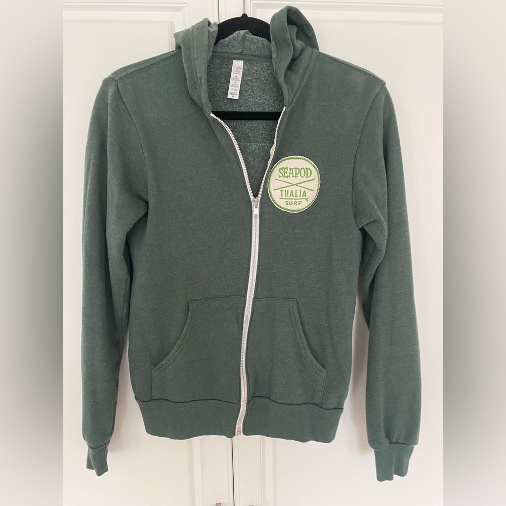 Seapod Thalia Surf Green Laguna Beach Zip-Up Hoodie
